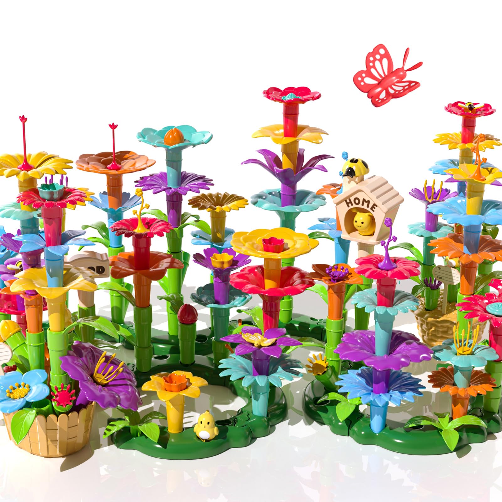 littleGarden♡ Amazon.com: TEMI 138 PCS Flower Garden Building Toys for Girls